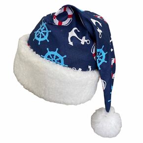 Nautical Santa Hat, Sea Captian Santa Hat, Boating Santa Hat