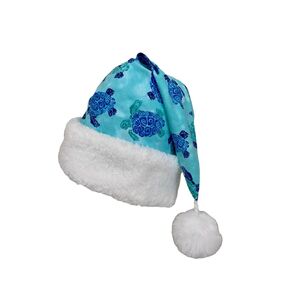 Coastal Sea Turtle Santa Hat, Christmas Party Hat, Adult or Teen Size Novelty Santa Hat