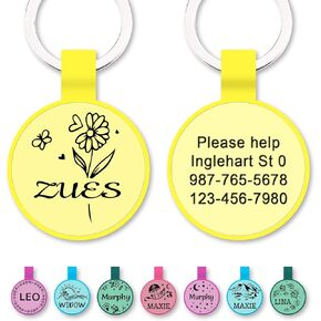 Personalized Silent Dog Tag,Deep Engraved Durable Silicone Pet ID Name Tag,Customizable 5 Lines of Information with Creativity Cute Designs for Dog & Cat,No More Jingling Tags,Sky Blue