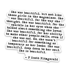 magnets | Cute fridge magnets | Motivational refrigerator magnet | Inspirational magnet | F Scott Fitzgerald quote she is beautiful