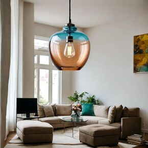 Ornamenta Modern Modern Glass Pendant Lighting - مصابيح معلقة مصنوعة يدويًا لجزيرة المطبخ ، غرفة الطعام ، غرفة نوم ، مدخل - تركيبات السقف الزخرفية - قلادة شنقا مصباح الظل - الإضاءة المنزلية