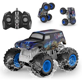 1:14 شاحنة RC مقاومة للماء ، ألعاب شاحنة الوحوش الأمامية والخلفية ، لعبة هواية برمائية 4WD مع ضوء LED ، جميع التضاريس على الطرق الوعرة للسيارة 4 5 6 7 8 9 10 11