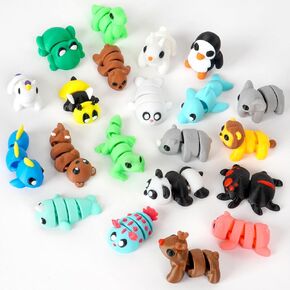 22PCS Mini 3D Printed Animals Set, Pocket Pets Fidget Toys Articulated Flexible Tiny Animals Figurines Set for Christmas Easter Egg Fillers Basket Stuffers Desktop Decoration