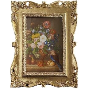 VPMQFL American Resin Photo Frame Decorative Picture Frame Ornaments Carved Gold Photo Frame
