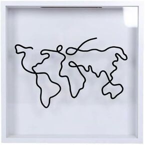 Souvenir Ticket Map Box Thin Light Frame Piggy Bank Photo Frame(29*29*3cm)