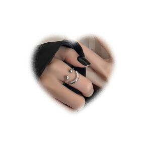 Vintage Smile Ring Silver Smile Knuckle Ring Layered Open Finger Ring Retro Stacking Ring Adjustable Smile Ring Jewelry for Women and Girls