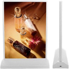 LED Menu Board Tabletop Signs Poster Frame Light Menu Holder Menu Stand with LED Light Clear Table Top Advertising Display for Restaurants Office Store Plastic (A4)