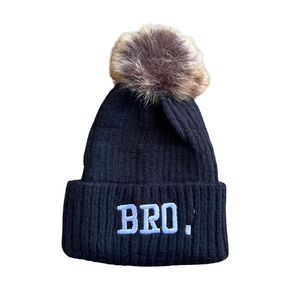 Bro and Sis Winter HAT ، PTACE PTENING PENIENS ، شقيق وأخت قبعة محبوكة مع POMPOM القابلة للإزالة لطفلة صبي طفل ، الأخ الأكبر وهدايا أخت صغيرة (إخوانه/رمادي)