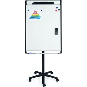 Mastervision Magnetic Platinum Dry Erase Mobile Presentation Easel ، Size Size 27.5 "× 39" ، Black/Silver (EA48066720)