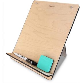Wood and Acrylic Easel Style Dry Erase Board and Book/Tablet Holder for Home and Office | Portable Whiteboard for Students and Teachers | Marker and Eraser Included (Baltic Birch)