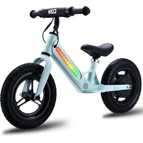 Electric Balance Bike for Kid 3-5 Old Children Electric Mini Bike with Colorful Lights 2 Speed 12 Inch 9Mph 24V 180W for Boy Girl Beginner Gift Adjustable Seat & Handle
