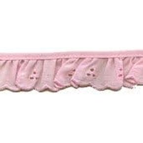 1" Ruffled Eyelet Fabric Trim Pink 20 Yards
