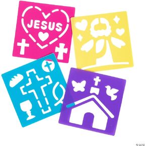 Fun Express Religious Stencil Set - 12 Pieces