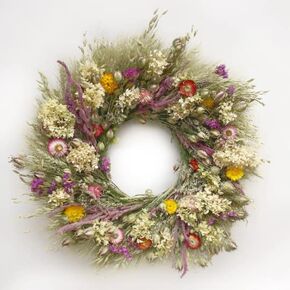 VanCortlandt Farms Natural Dried Flower Handmade Hydrangea And Oats Wreath