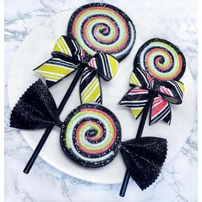Faux Halloween Candy Corn Lollipops, Halloween Candy Wreath Attachments, Halloween Wreath Embellishments, Candy Corn Decorations Handmade (Large candy)