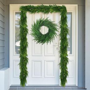 Norfolk Pine Garland, Artificial Real Touch Winter Pine Garland Decoration, Suitable for Fireplaces, Stairs, Windows, Tables, Indoor and Outdoor Walls Home Xmas Holiday Decor (1PC, 6FT)
