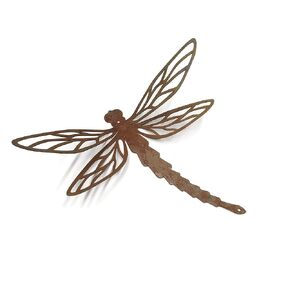 Giant Metal Dragonfly Wall Art Decor 15 to 24 Inches Wide (11" Tall, Naturally Rusted)