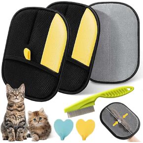 Electrostatic Pet Hair Removal Glove, Static Removal Gloves for Pet Hair, Reusable Double Sided Electrostatic Pet Hair Remover for Couch, Furniture, Carpet, Car Seat (2PCS)