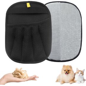 2 PCS Pet Hair Removal Glove for Cats & Dogs, Upgrade Efficient Grooming Gloves for Pet Hair, Reusable Cat & Dog Hair Remover for Clothing/Couch/Furniture/Carpet/Car Seat