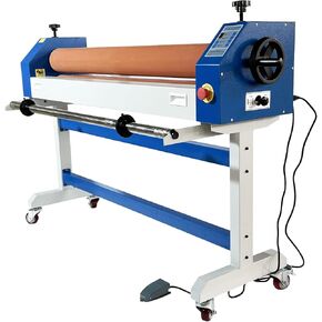 INTBUYING 51in Cold Laminator, Automatic Electric/Manual Dual Use Cold Laminating Machine, Soft Rubber Roller, Foot Switch, Heavy Duty Wide Format Laminator, Max 1" Laminating Thickness