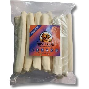 20 Units per Pack Natural Rawhide 9-10" Rolls Value Pack: One Single Layer Premium Cut Rawhide Dog Chews Long Lasting, NO Small Pieces, Aggressive chewers. No preservatives, Perfect Natural Dog Care.
