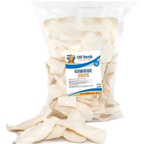 Rawhide Chips, Premium Dog Chews from Natural Grass Fed Livestock with No Hormones, Additives or Chemicals, Tasty Long Lasting for Dogs, Improve Oral Health, 2 Lbs