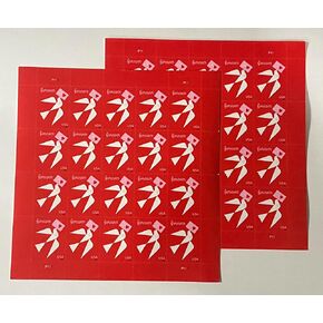 40pcs Love Dove & Hearts Postage Stamps for Mailing Forever