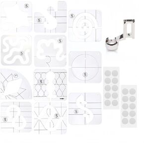 14PCS Free Motion Quilting Kit - 11 3mm Templates, High Shank Presser Foot, Non-Slip Grips – Universal for Sewing Machines, DIY Quilting & Patchwork (14)