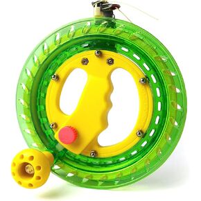 Kite String Reel Winder Spool 7inches(Dia) & 650 feet Line Lockable Kite Wheel Heavy Duty (Green, 7 inches)