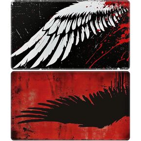 Playmat for MTG with Zones (2 Pack), Card Game Mat Non-Slip Rubber Base and Stitched, 24 x 14 inch TCG Play Mat for MTG and Other Card Games, Magic Cat