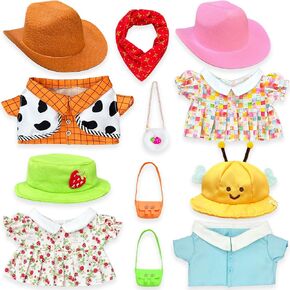 Capybara Plush Clothes & Accessories Set for 10 in Capybara Stuffed Animals - 12 Pcs Dress Up Outfits for Capybara Plush Toys