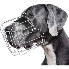 Extra Large Dog Muzzle for Great Dane – Cage Muzzles for Barking and Prevent Biting - Metal Basket Dog Muzzle for Large Dogs Rottweiler, Cane Corso, German Shepherd, Mastiff, Labrador