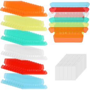 60pcs Hanging File Folder Tabs, Colored Transparent Plastic File Folder Labels with Blank Paper Inserts for Office Organization & Quick Document Identification in Kuwait
