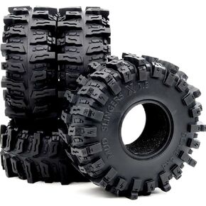 HOBBYSOUL 4.85'' Tall RC 1.9 Crawler Tires Soft Sticky T8 Mud Slingers X Tyre for 1/10 Rock Crawling TRX4 SCX10 Wraith Gen8 Upgrades, HS701543
