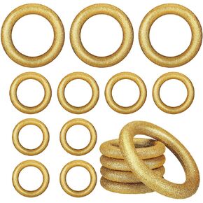 12 Pack Gold Ring Birthday Party Decoration 4" 6" 8" Gold Power Forms Rings Glitter Wreath Circles Cartoon Characters Themed Party Decor for Movie Cartoon Carnival Theme Birthday Decorations Supplies