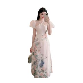 Ao dai Vietnam Vietnamese Traditional Ao Dai For Women, Ao Dai For Women, Vietnamese Dress For Women, Ao Dai Dress For Women Pink ao dai Tet (XL)