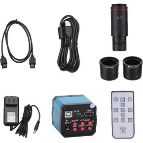14MP HDMI/USB 2.0 Digital C-Mount Microscope Camera with 0.5x Adapter, Black