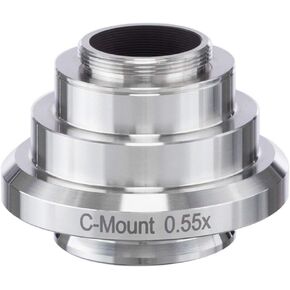 AmScope AD-C05-LC 0.55X Stainless Steel C-Mount Camera Adapter for Leica Microscopes