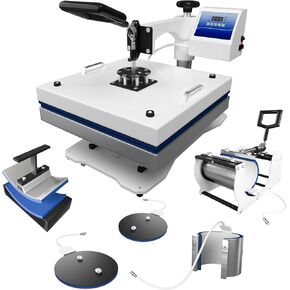 15" x 15" Heat Press Machine - 360 Degree Rotating T-Shirt Press Machine - 6 in 1 Heat Transfer Machine for T-Shirts, Mugs, Hats, Plates