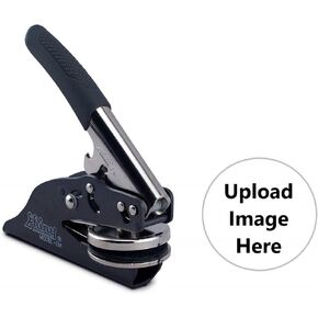 Shiny Custom Text, Handheld Embosser Seal - 2" Round Personalized Paper Embosser
