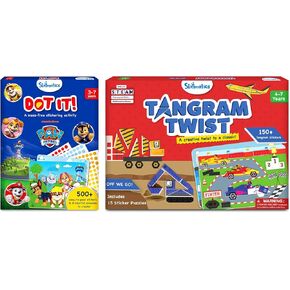 Skillmatics Dot It PAW Patrol & Tangram Vehicles Sticker Puzzles Bundle, Sticker Art Activity, DIY Craft Kits, Travel Toys, Gifts for Boys & Girls Ages 3, 4, 5, 6, 7