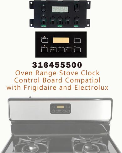 316455400 Oven Range Stove Clock Control Board 5304518660 Electric Range 7 Button Control Board Clock Replacement(Include Overlay) in Saudi Arabia