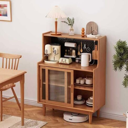Sideboard Cabinet Fashion Simple Solid Wood Dining Sideboard Home Restaurant Wall Tea Cabinet Storage Cabinet Sideboard Cabinet with Drawers(A) in Kuwait