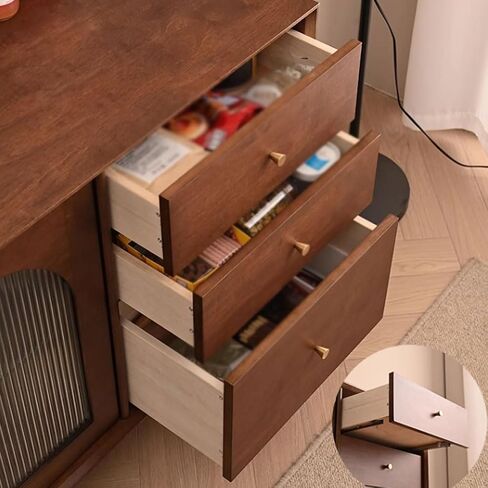 خزانة الجانبية Nordic Retro Solid Wood Dining Sideboard بسيطة المنزل مجلس الوزراء غرفة المعيش in Saudi Arabia
