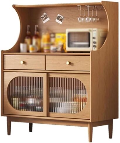 Sideboard Cabinet Retro Solid Wood Dining Sideboard Simple Storage Cabinet Living Room Tea Cabinet Kitchen Dining Sideboard Sideboard Cabinet with Drawers in Saudi Arabia