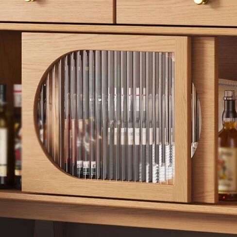 Sideboard Cabinet Retro Solid Wood Dining Sideboard Simple Storage Cabinet Living Room Tea Cabinet Kitchen Dining Sideboard Sideboard Cabinet with Drawers in Saudi Arabia