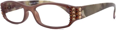 Rosie Bling Reading Glasses Women W (Light Colorado and Copper) Genuine European Crystals (Brown) NY Fifth Avenue (+2.50) in Saudi Arabia