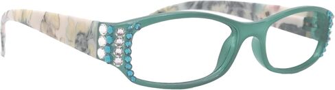 Rosie Bling Reading Glasses W Women W (Clear N Turquoise) بلورات أوروبية حقيقية (الفيروز/الأخضر) NY Fifth Avenue (+1.75) in Saudi Arabia