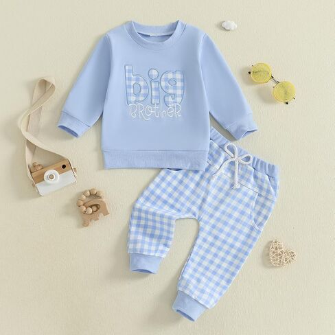 Ledy Champswiin Big Lil Bro Toddler Boy Clothes Long Sleeve Tops Pants Brothers Matching Outfits in Saudi Arabia