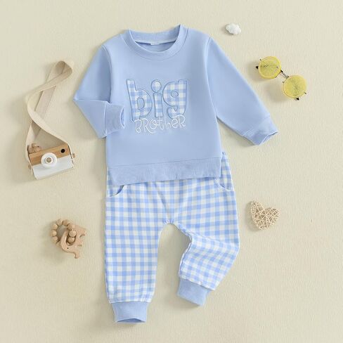 Ledy Champswiin Big Lil Bro Toddler Boy Clothes Long Sleeve Tops Pants Brothers Matching Outfits in Saudi Arabia